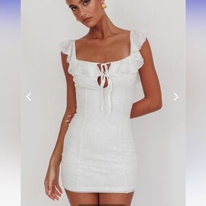Selfie Leslie white mini dress